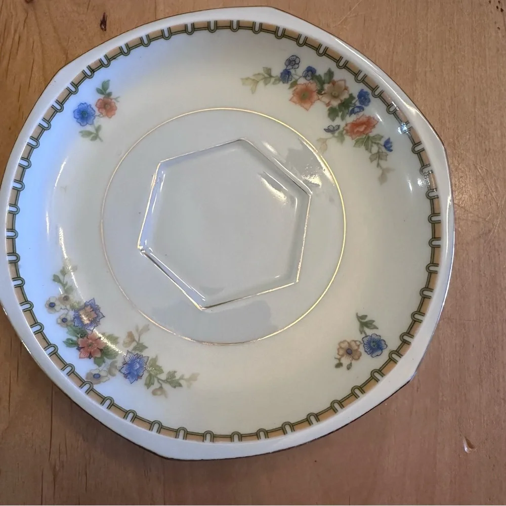 MZ Altrohlau - Vintage Golden Pheasant Octagonal Saucer